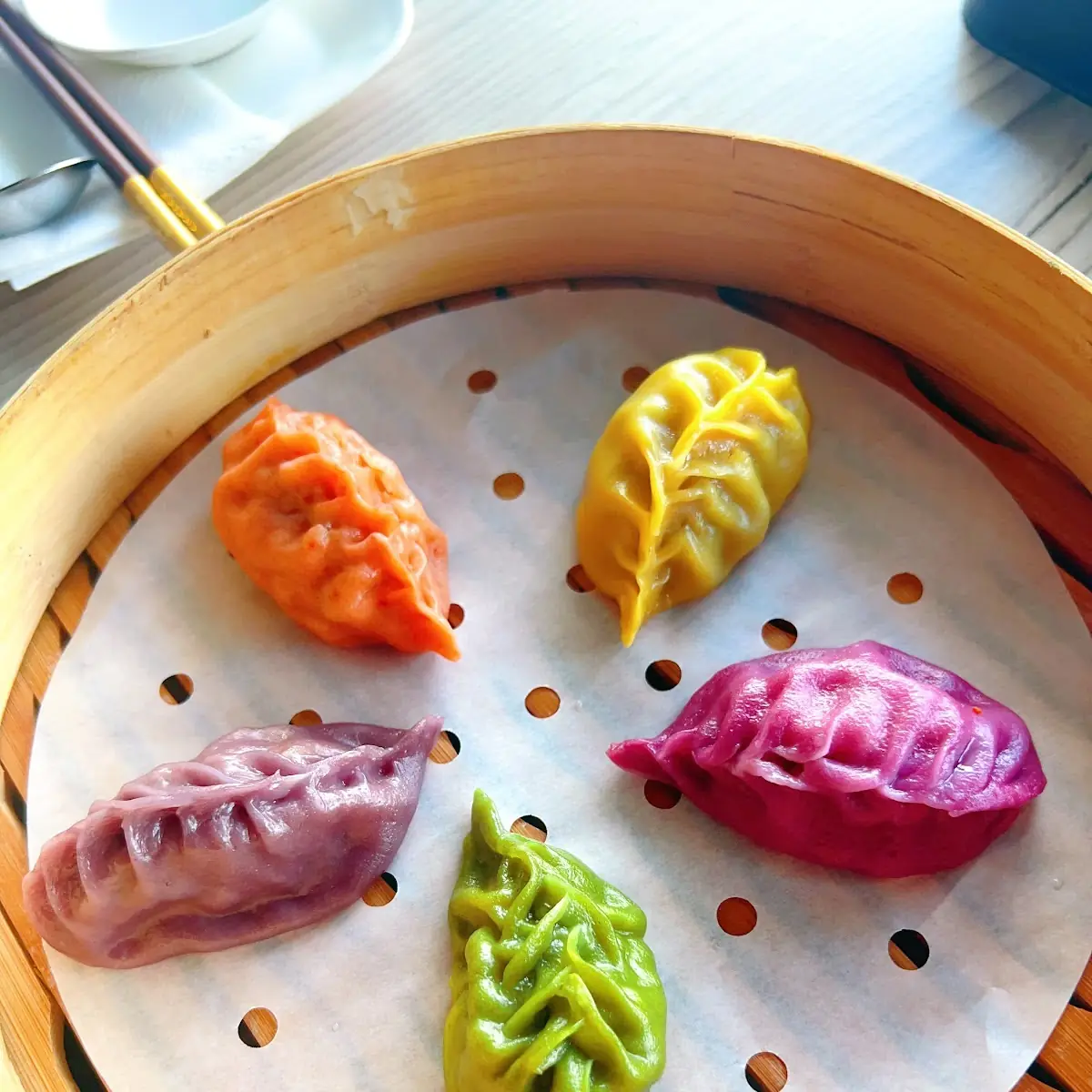 rainbow dumplings 5pc 果蔬五彩饺子
